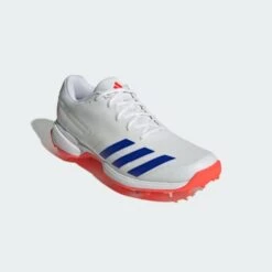 2024 Adidas 22YDS Full Spike Cricket Shoes - White/Blue/Red -Cricket Sales Store 22yds shoes white ig6752 04 standard