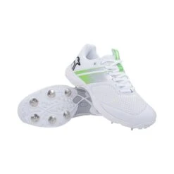 2023 Kookaburra KC 3.0 Spike Cricket Shoes - White/Lime -Cricket Sales Store 3r2316 kc3.0 green spike hero