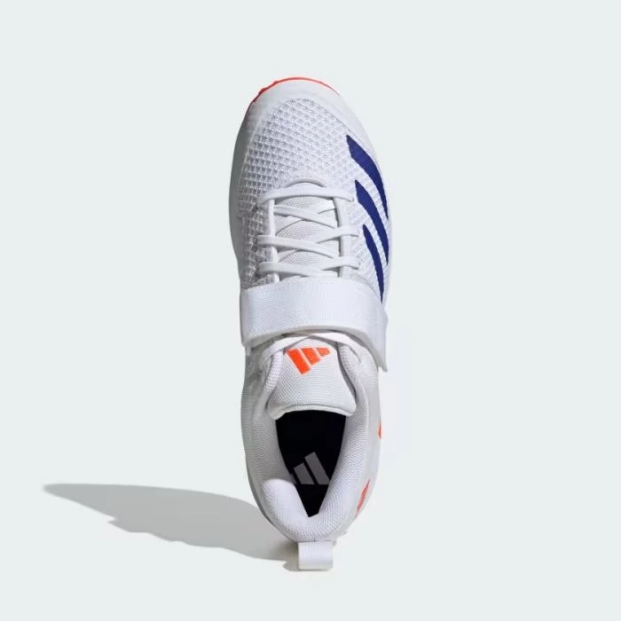2024 Adidas Adipower Vector 20 Cricket Shoes - White/Blue/Red 2 2024 Adidas Adipower Vector 20 Cricket Shoes - White/Blue/Red - Image 2