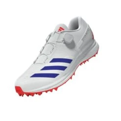 2024 Adidas 22YDS SL22 Boost Cricket Shoes - White/Blue/Red -Cricket Sales Store ig6751 2 footwear zip turntable 3d 2 white