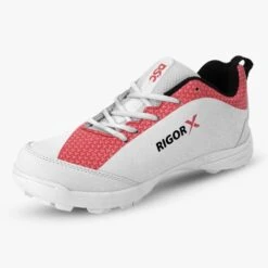 2024 DSC RIGOR X JUNIOR RUBBER CRICKET SHOES - WHITE/RED -Cricket Sales Store rigor x cricket shoes white red 1